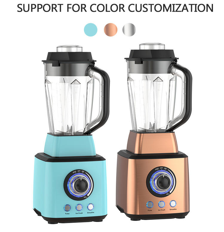 Коммерческий блендер с электрической крышкой для вакуумного прессования, сверхмощная мощность 2200 Вт, переменная скорость, дробление льда, 6 лезвий